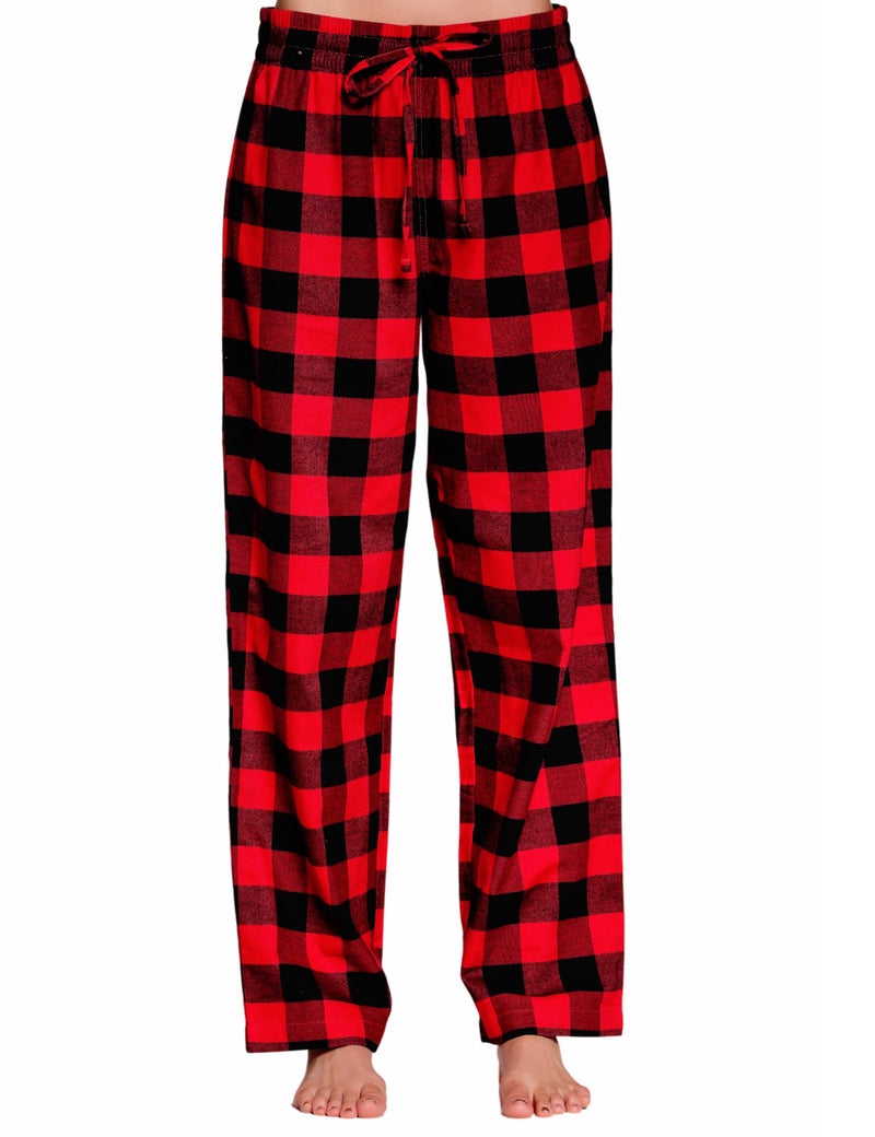 CYZ Women's 100% Cotton Super Soft Flannel Plaid Pajama/Lounge Pants-F17007 Buffalo Plaid-M - Image 1